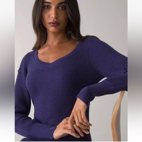 White House Black Market Purple Sweater Dress Women Medium (1077) - Picture 3 of 8
